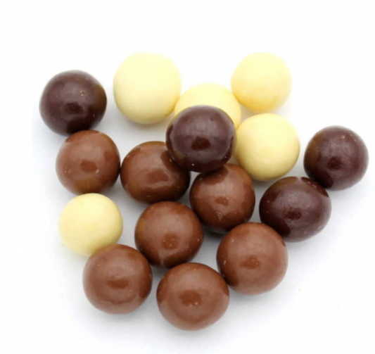 Noisettes enrobées trois chocolats