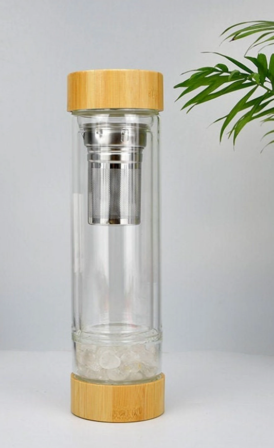 Doordrenkt roze kwartsfles