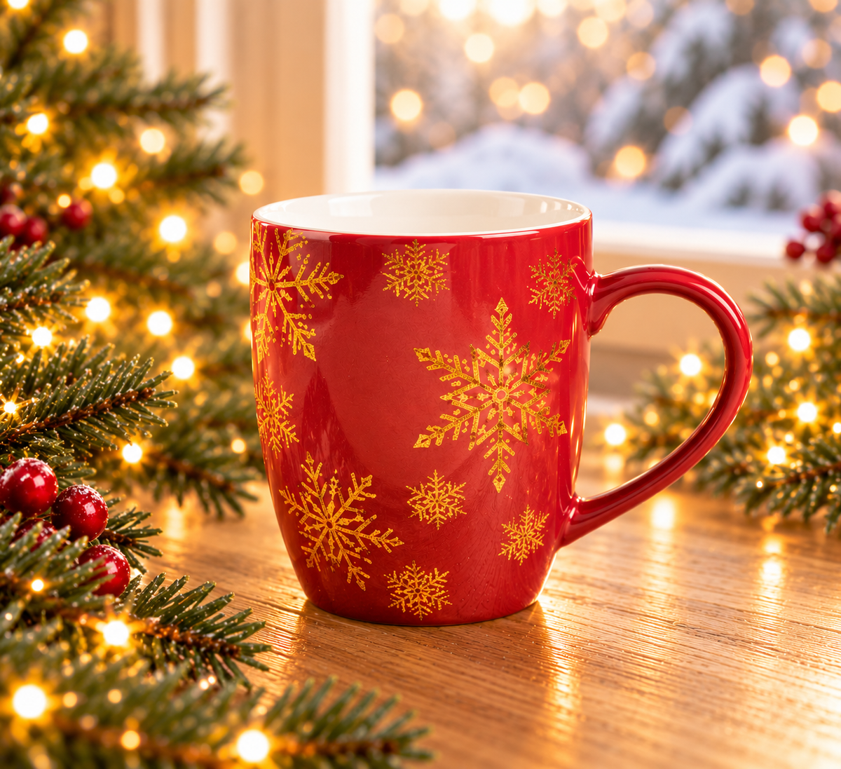 Mug de Noël Flocons d’Or